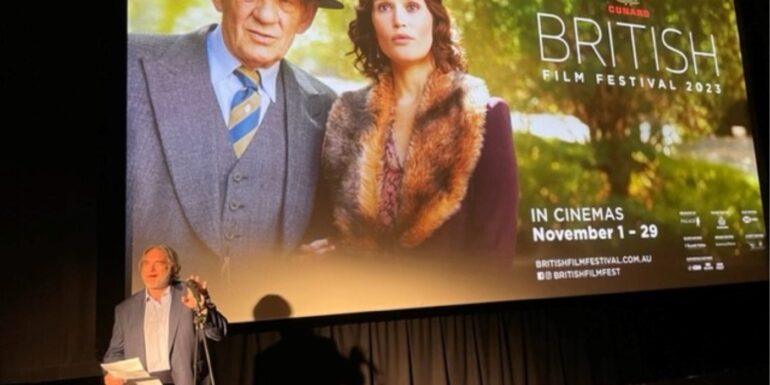 Anthony Zeccola launching the 2023 British Film Festival, Opening night, Sydney