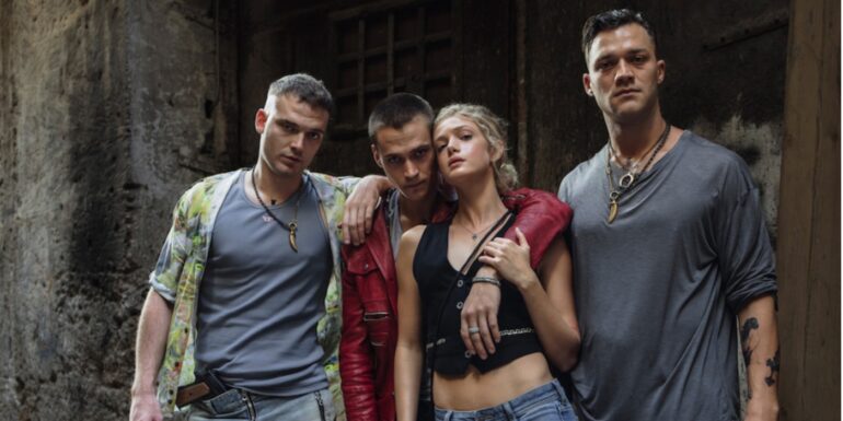 Enrico Inserra, Saul Nanni, Elena Kampourius e Lorenzo Richelmy sul set di Fino alla Fine di Gabriele Muccino