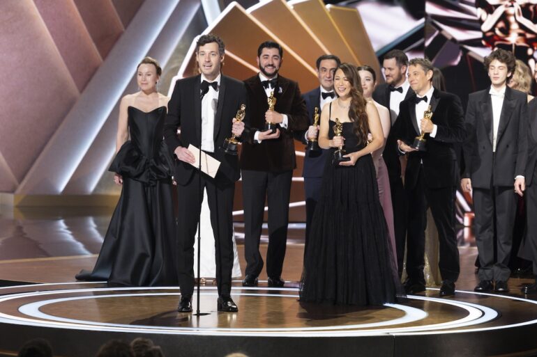 Anora won as Best Film at the Oscars 2025. DARYA EKAMASOVA, ALEX COCO, VACHE TOVMASYAN, KARREN KARAGULIAN, SAMANTHA QUAN, MIKEY MADISON, DREW DANIELS, SEAN BAKER, MARK EYDELSHTEYN