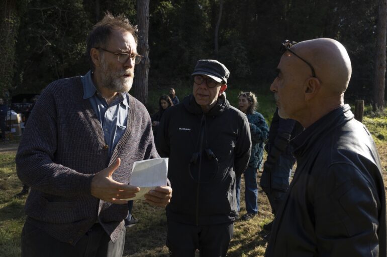 Valerio Mastandrea e Paolo Virzì sul set di Cinque Secondi