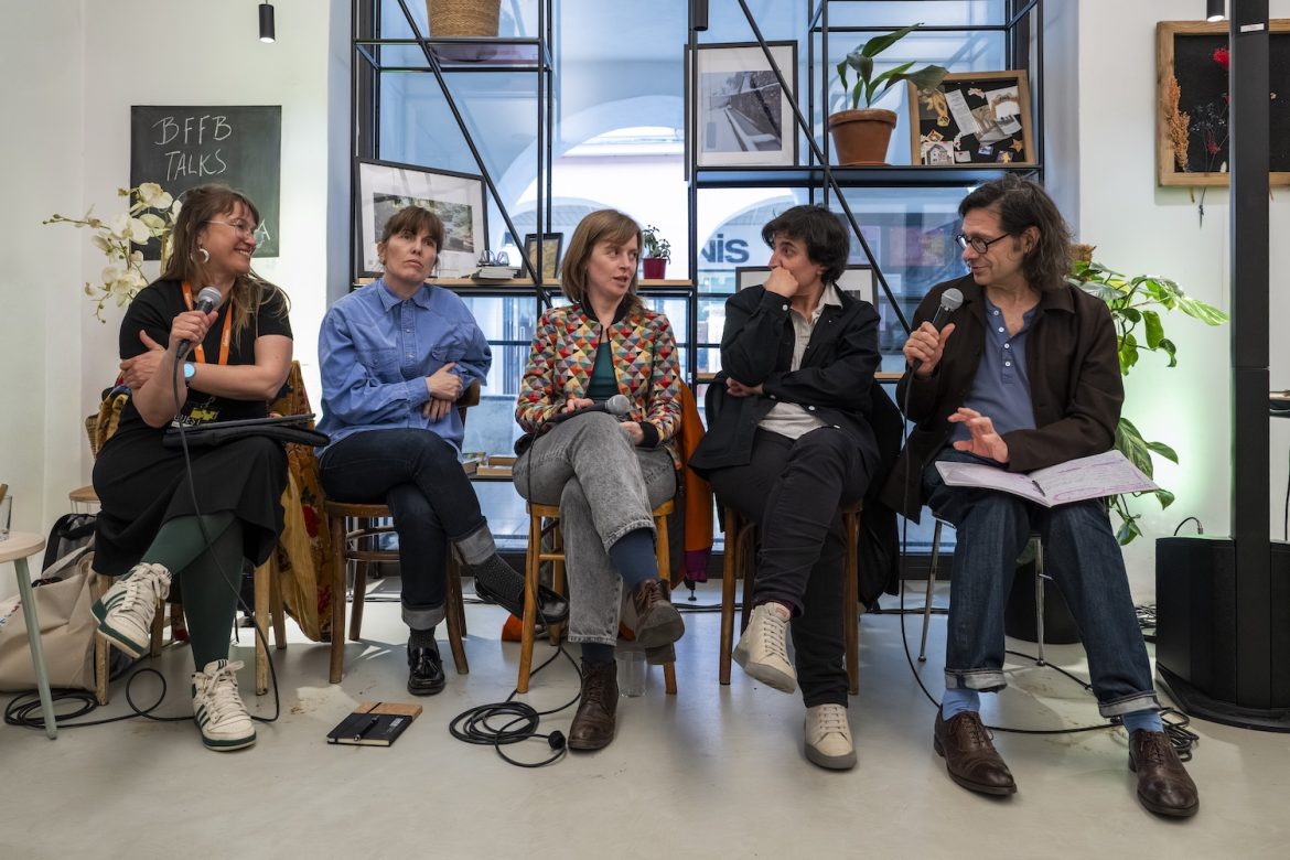 Marta Andreu, Vincenzo Bugno, Isona Admetlla, Alba Lombardia, Montse Triola at the BFFB talks on FOCUS CATALONIA