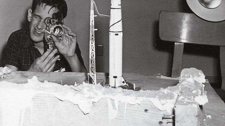 director Steven Spielberg at 17 years old filming his first movie, Firelight in 1964.